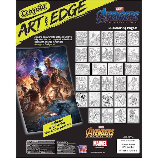 Art With Edge, Marvel Avengers Infinity Wars Coloring Pages + Poster, 3PK